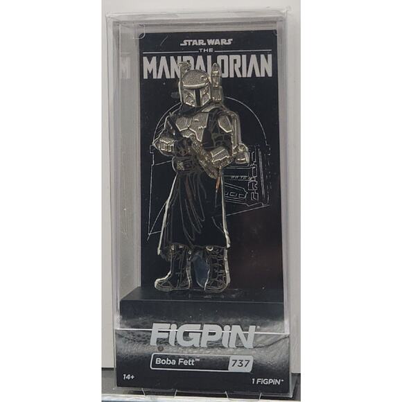 FiGPiN Star Wars Mandalorian Boba Fett #737 LE 2000 Silver New Unopened - Picture 1 of 4